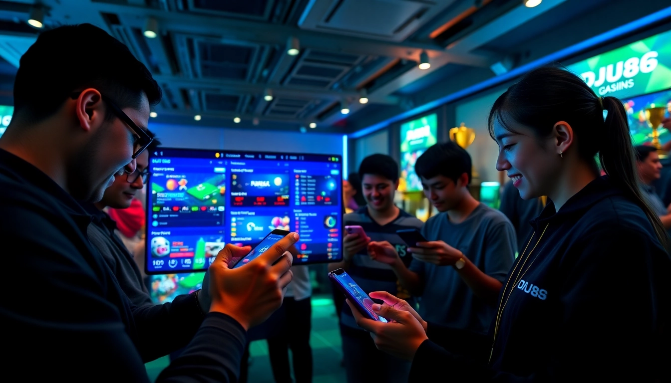 Experience DU88's innovative online sports betting platform with engaging digital interfaces and excited users.