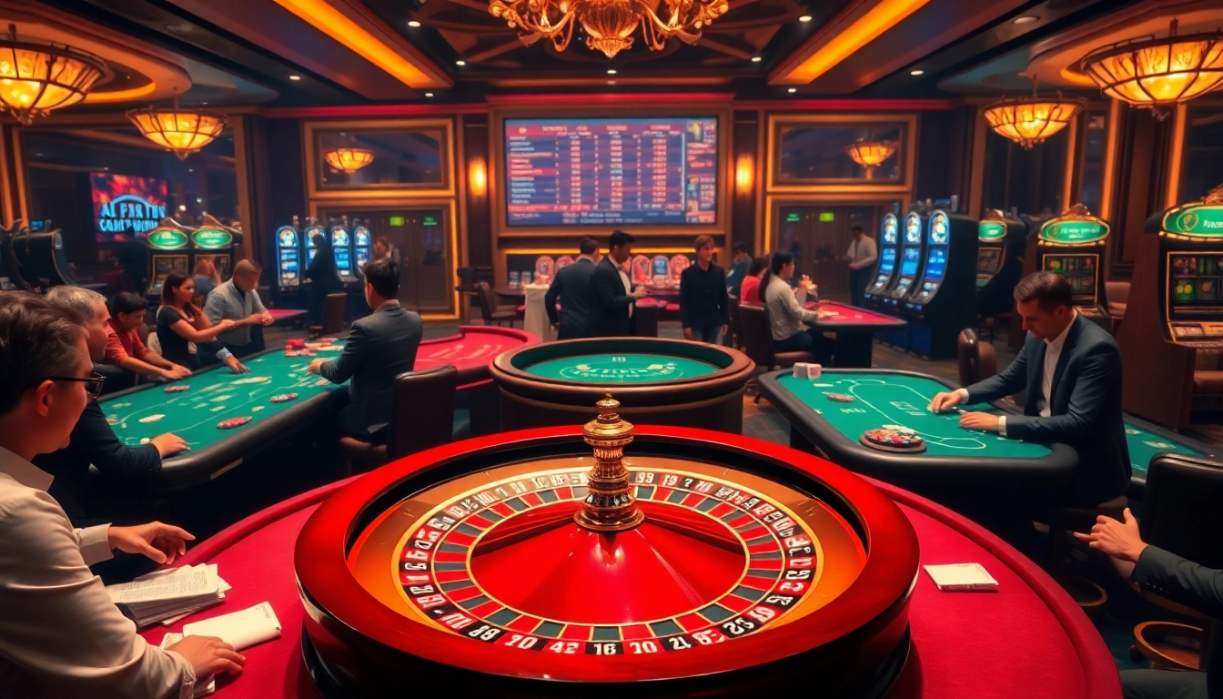 Excited players enjoying live games at AF88.com, featuring roulette and poker tables.