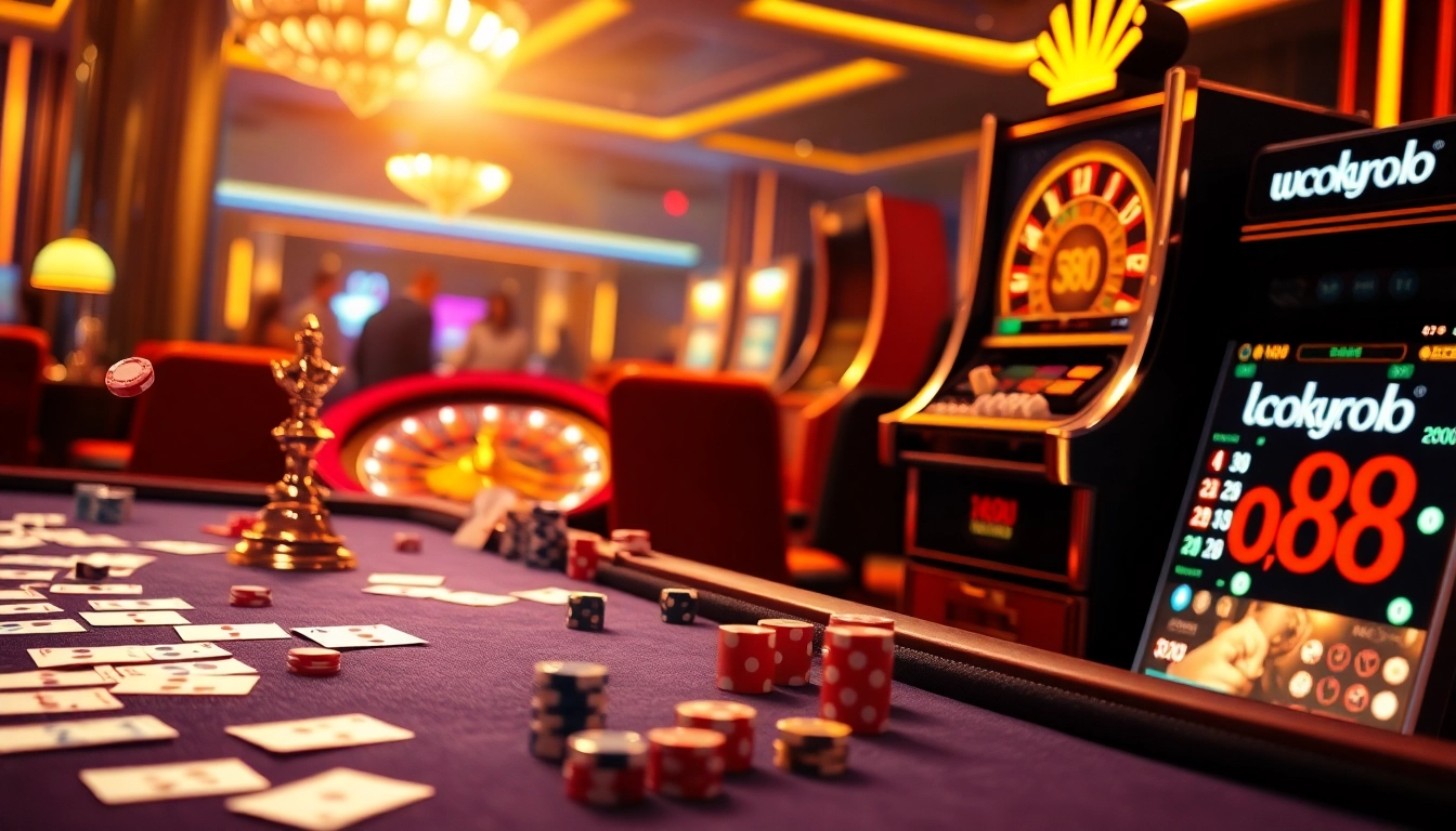 Engaging in thrilling games at lucky88 casino with vibrant tables and colorful gaming elements.