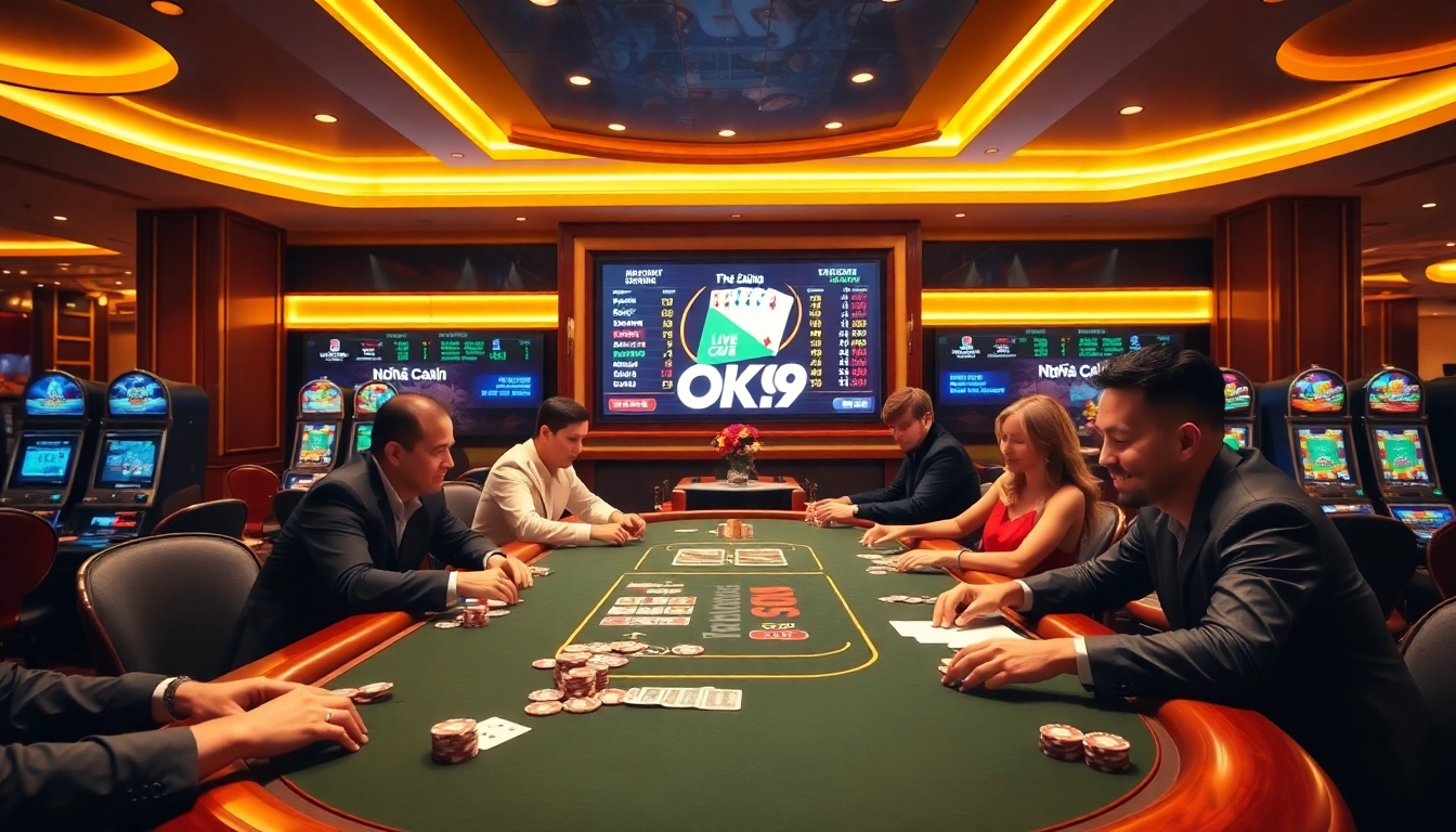 Experience the thrilling world of Nhà cái OK9 with players engaged in an exciting casino game.