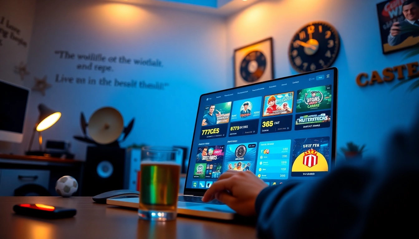 Engaging user experience on the 77EE online betting platform, showcasing diverse gaming options.