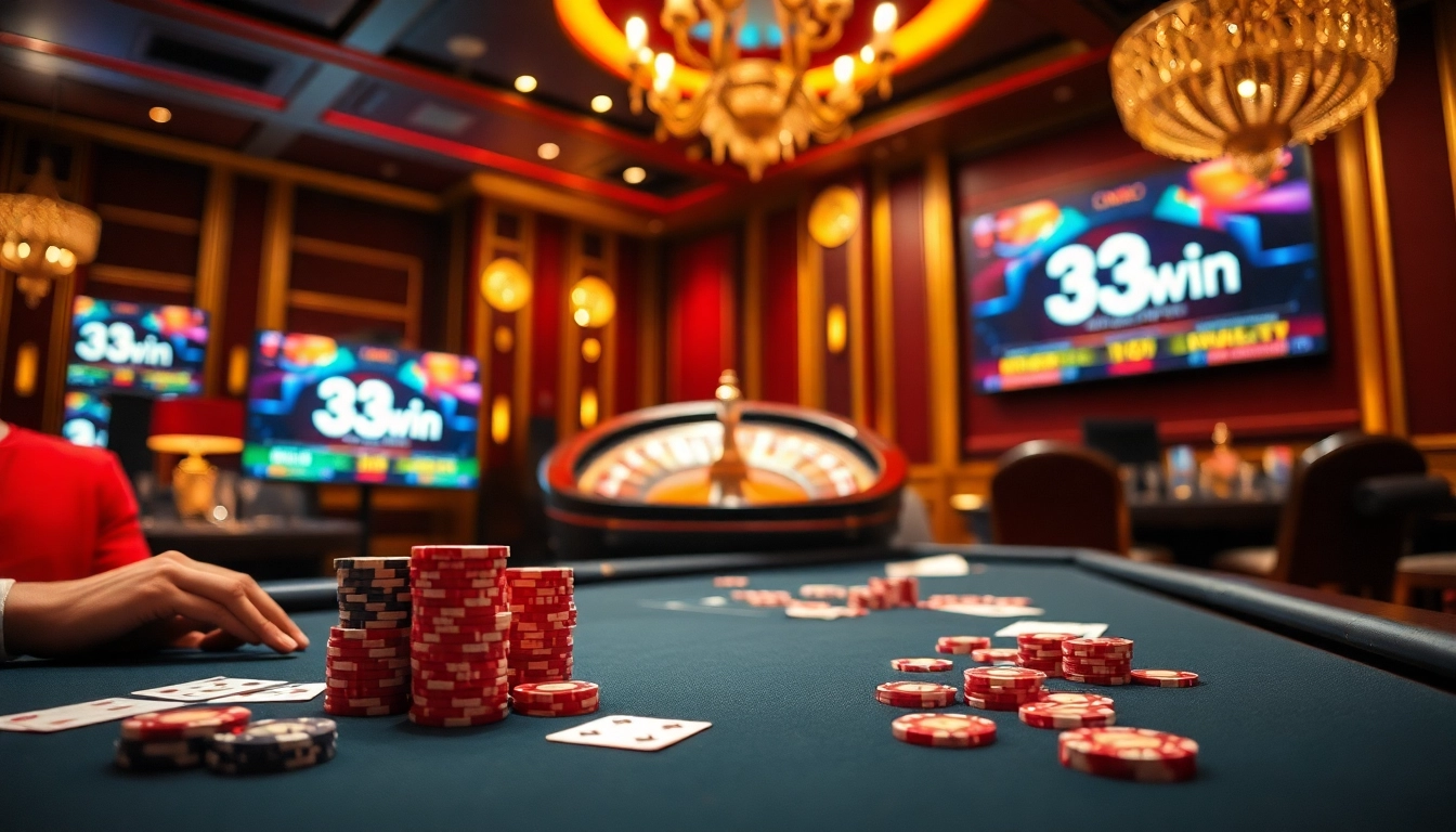 Experience the excitement of 33win casino with dynamic gaming tables and vibrant visuals.