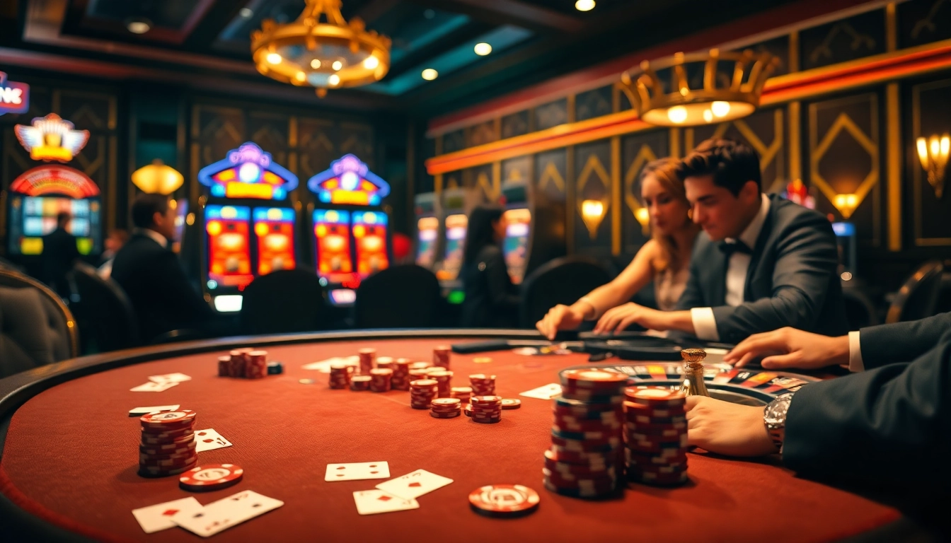 Experience the thrill of betting at a sophisticated casino, with https://hbbet4.art/ showcasing poker chips, cards, and a vibrant roulette wheel.