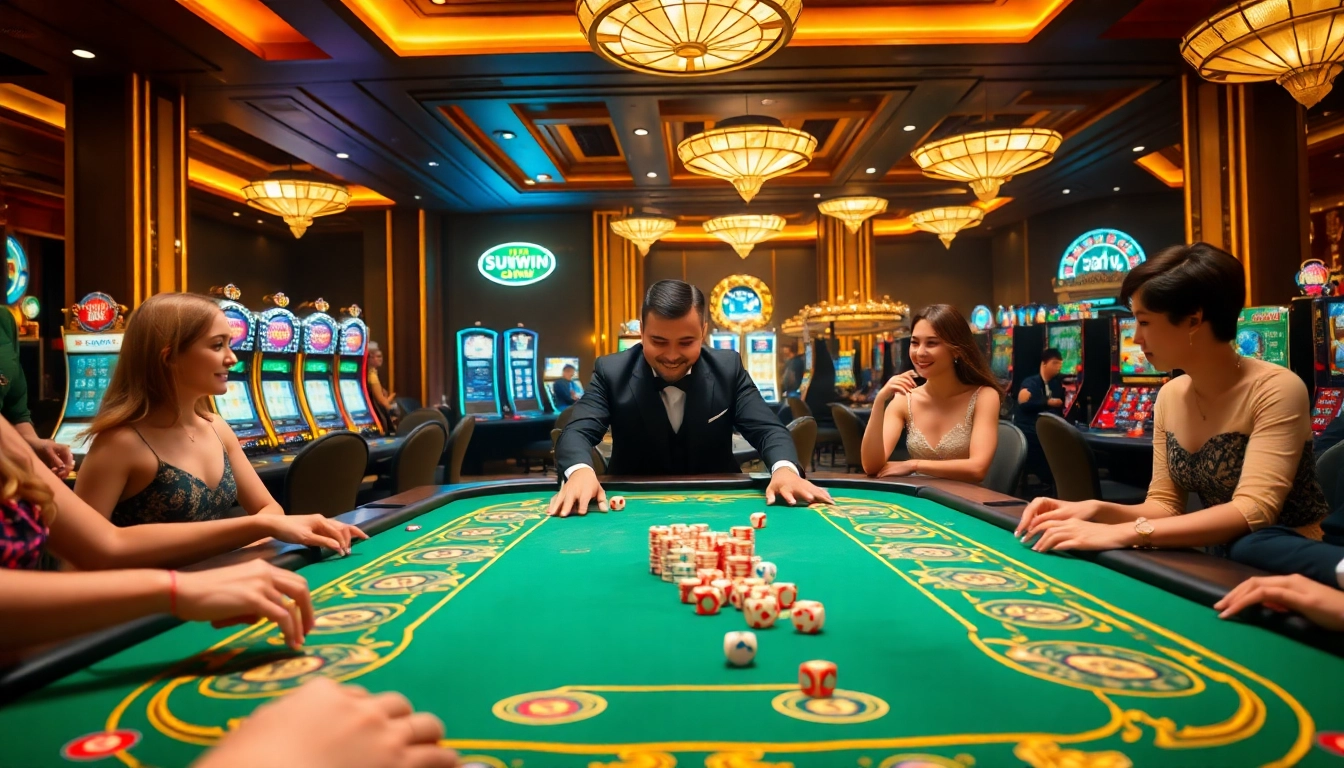 TÀI XỈU SUNWIN table game providing an immersive casino experience with excited players.