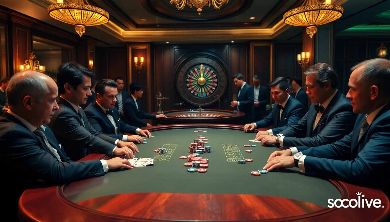 Socolive offers a thrilling poker gaming experience with vibrant chips and high-stakes action.