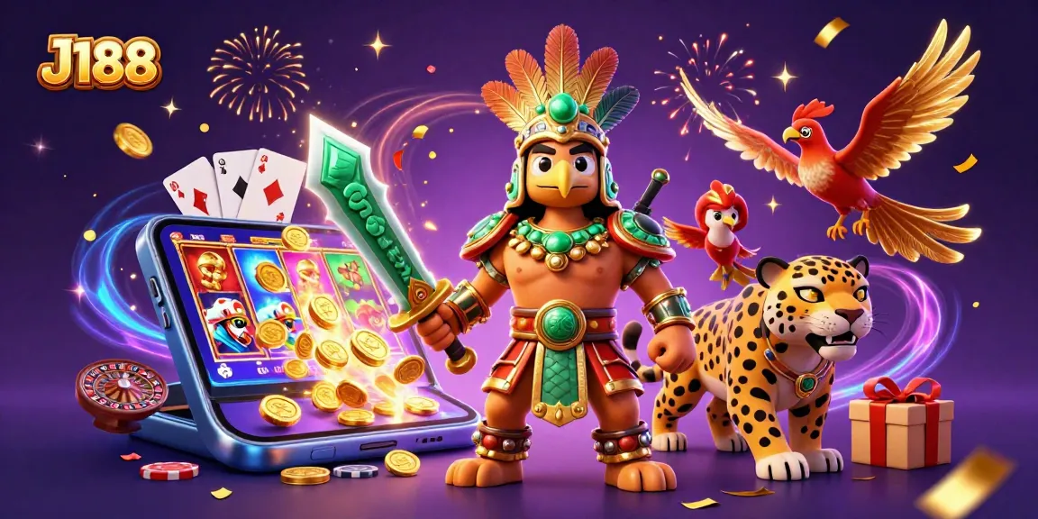 Experience exciting gaming adventures at J188 with colorful slot games and dynamic characters.